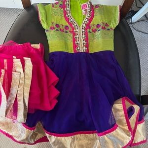 3-4 yr old kids anarkali dress set ( Indian ethnic)